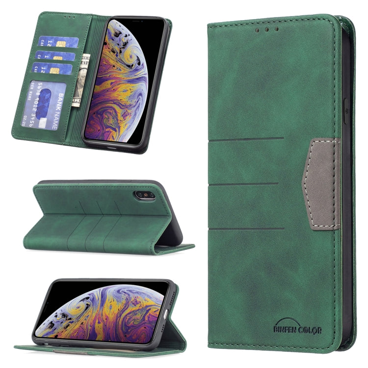 For iPhone XS Max Magnetic Splicing Leather Phone Case