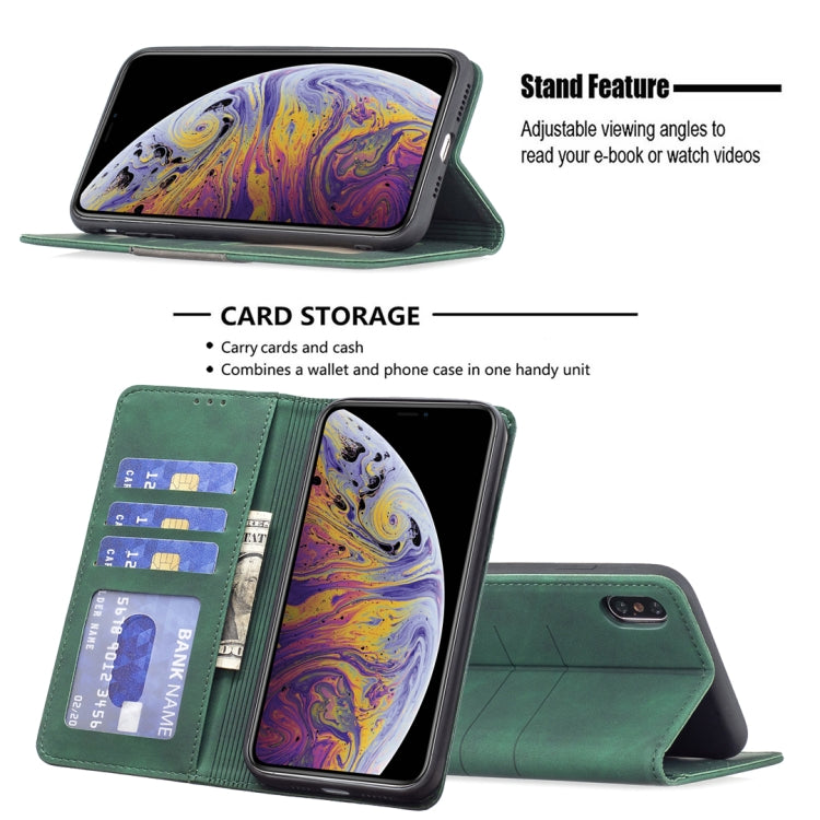 For iPhone XS Max Magnetic Splicing Leather Phone Case