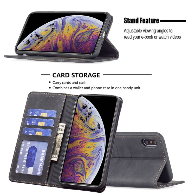 For iPhone XS Max Magnetic Splicing Leather Phone Case