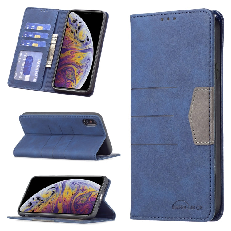 For iPhone XS Max Magnetic Splicing Leather Phone Case