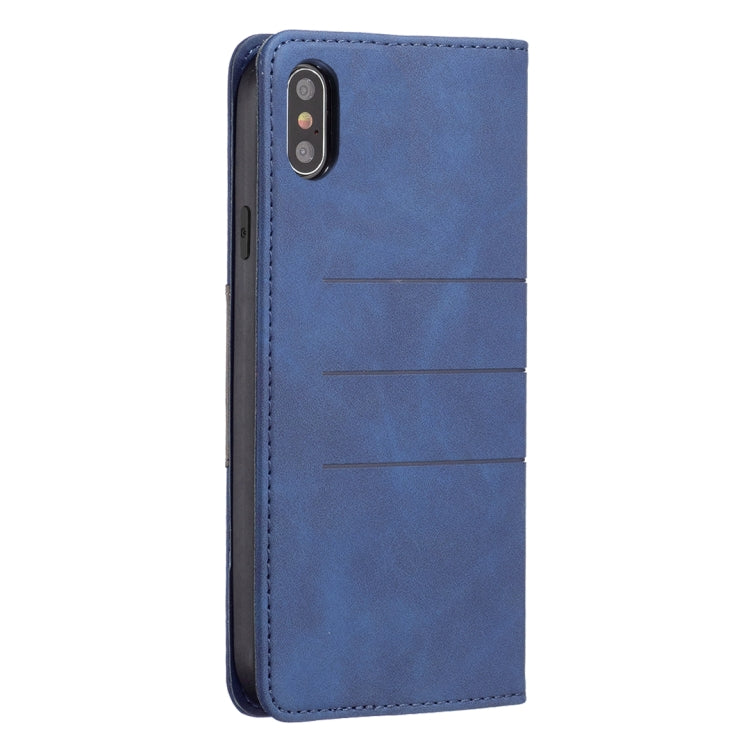 For iPhone XS Max Magnetic Splicing Leather Phone Case