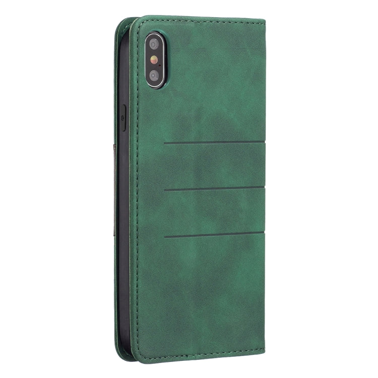 For iPhone X / XS Magnetic Splicing Leather Phone Case