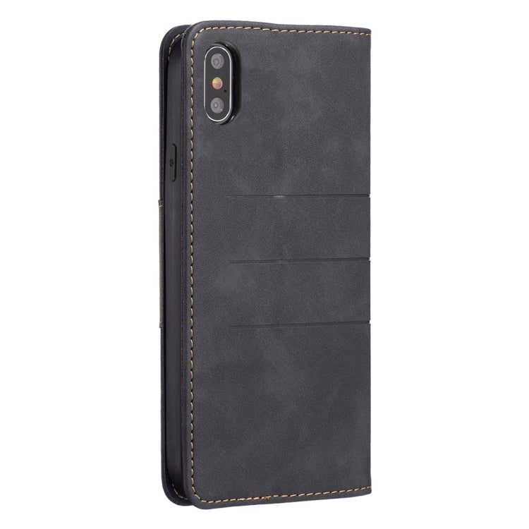 For iPhone X / XS Magnetic Splicing Leather Phone Case