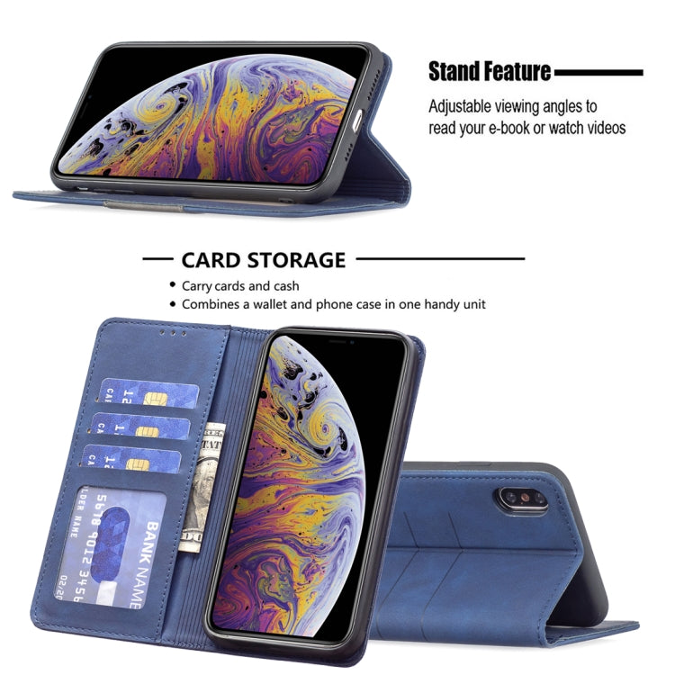 For iPhone X / XS Magnetic Splicing Leather Phone Case