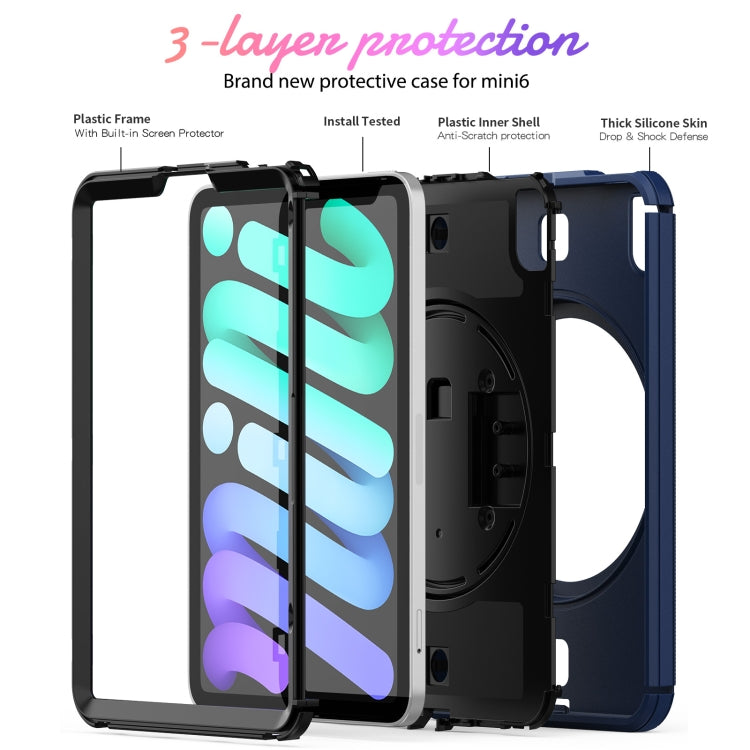 For iPad mini 6 Shockproof TPU + PC Tablet Case with Holder & Pen Slot & Shoulder Strap