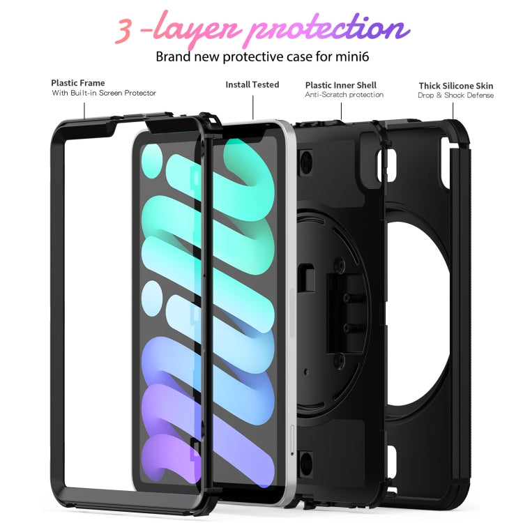 For iPad mini 6 Shockproof TPU + PC Tablet Case with Holder & Pen Slot & Shoulder Strap