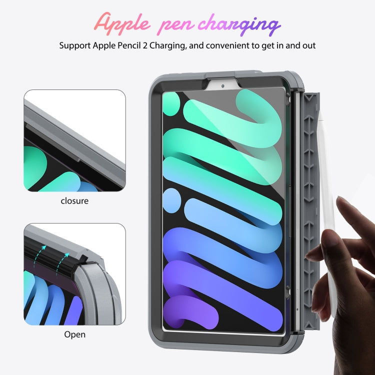 For iPad mini 6 Shockproof TPU + PC Tablet Case with Holder & Pen Slot & Shoulder Strap
