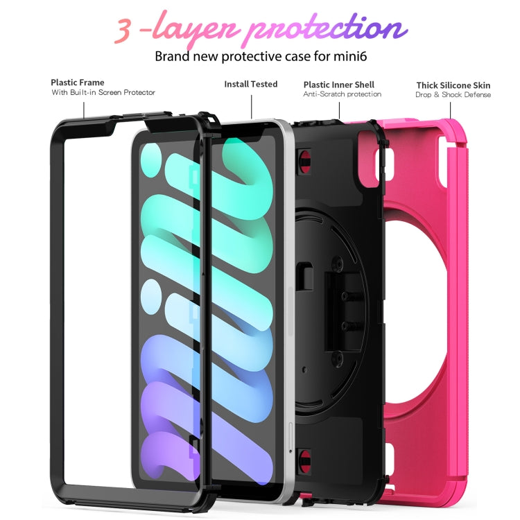 For iPad mini 6 Shockproof TPU + PC Tablet Case with Holder & Pen Slot & Shoulder Strap