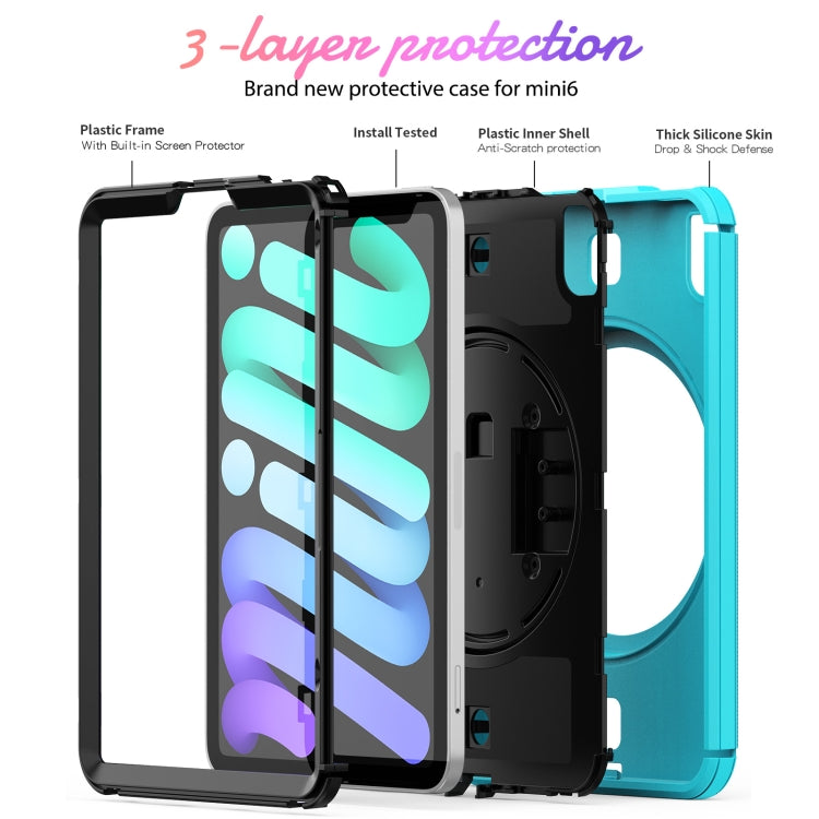 For iPad mini 6 Shockproof TPU + PC Tablet Case with Holder & Pen Slot & Shoulder Strap