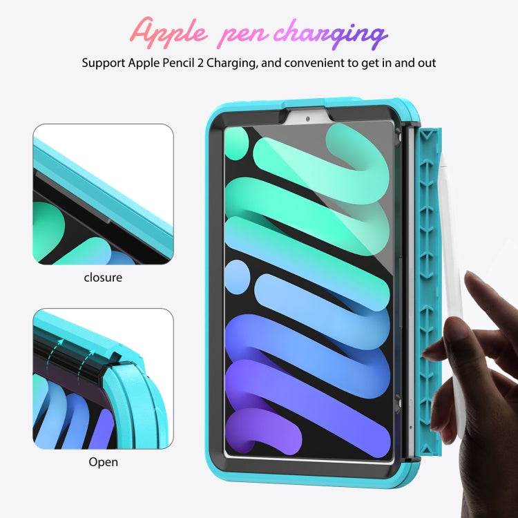 For iPad mini 6 Shockproof TPU + PC Tablet Case with Holder & Pen Slot & Shoulder Strap