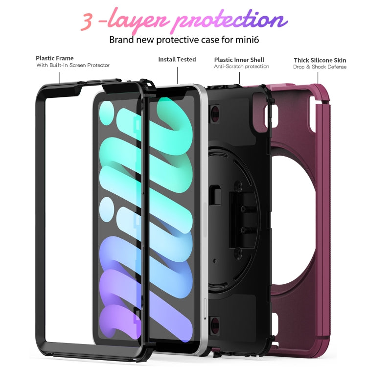 For iPad mini 6 Shockproof TPU + PC Tablet Case with Holder & Pen Slot & Shoulder Strap