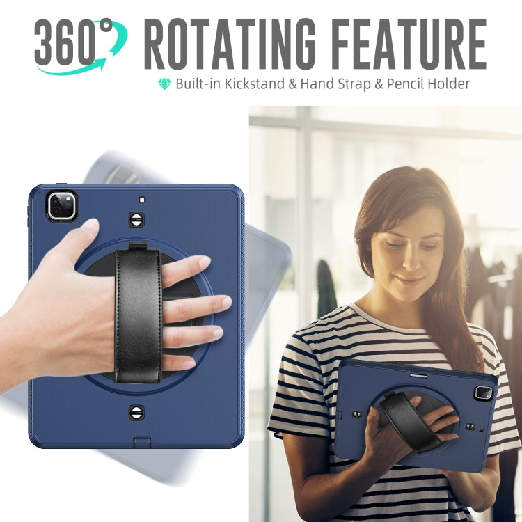 For iPad Pro 12.9 2022 / 2021 / 2020 / 2018 Shockproof TPU + PC Tablet Case with Holder & Pen Slot & Shoulder Strap