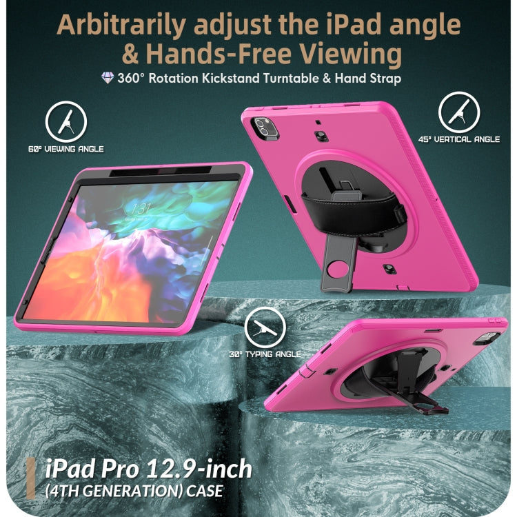 For iPad Pro 12.9 2022 / 2021 / 2020 / 2018 Shockproof TPU + PC Tablet Case with Holder & Pen Slot & Shoulder Strap