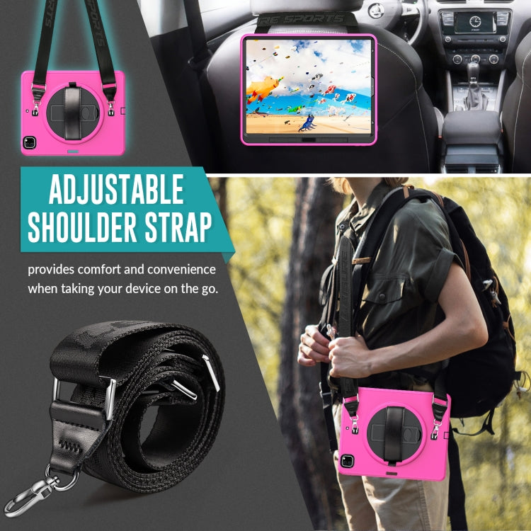 For iPad Pro 12.9 2022 / 2021 / 2020 / 2018 Shockproof TPU + PC Tablet Case with Holder & Pen Slot & Shoulder Strap
