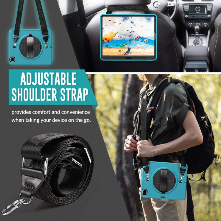 For iPad Pro 12.9 2022 / 2021 / 2020 / 2018 Shockproof TPU + PC Tablet Case with Holder & Pen Slot & Shoulder Strap