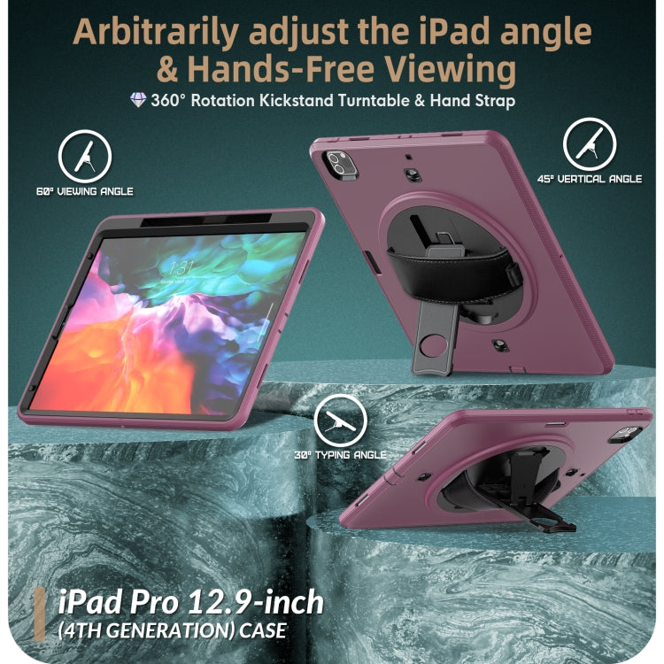 For iPad Pro 12.9 2022 / 2021 / 2020 / 2018 Shockproof TPU + PC Tablet Case with Holder & Pen Slot & Shoulder Strap