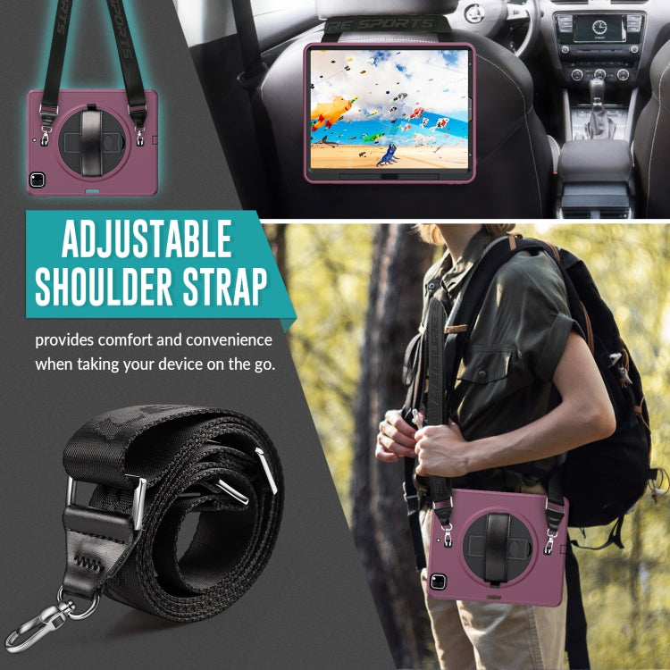 For iPad Pro 12.9 2022 / 2021 / 2020 / 2018 Shockproof TPU + PC Tablet Case with Holder & Pen Slot & Shoulder Strap
