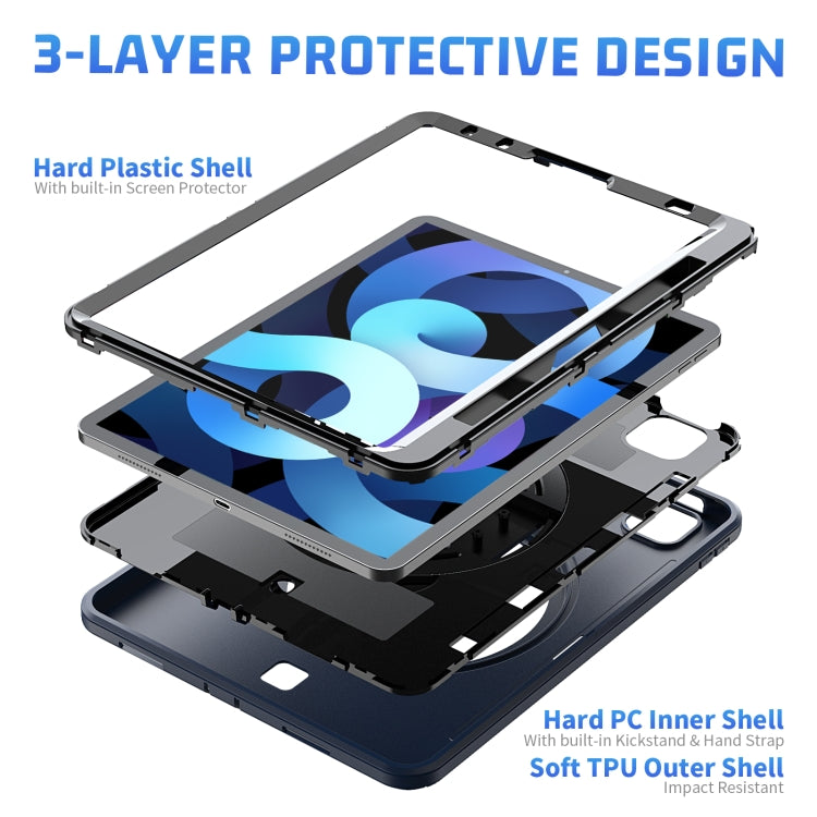 Shockproof TPU + PC Tablet Case with Holder & Pen Slot & Shoulder Strap For iPad iPad Air 2022 / 2020 10.9