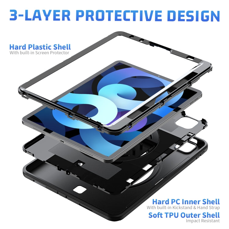 Shockproof TPU + PC Tablet Case with Holder & Pen Slot & Shoulder Strap For iPad iPad Air 2022 / 2020 10.9