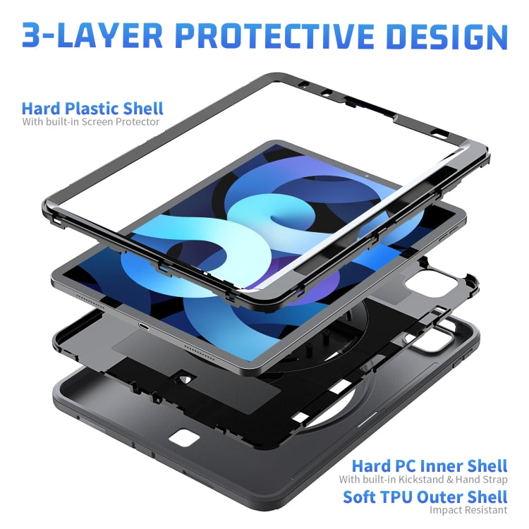 Shockproof TPU + PC Tablet Case with Holder & Pen Slot & Shoulder Strap For iPad iPad Air 2022 / 2020 10.9