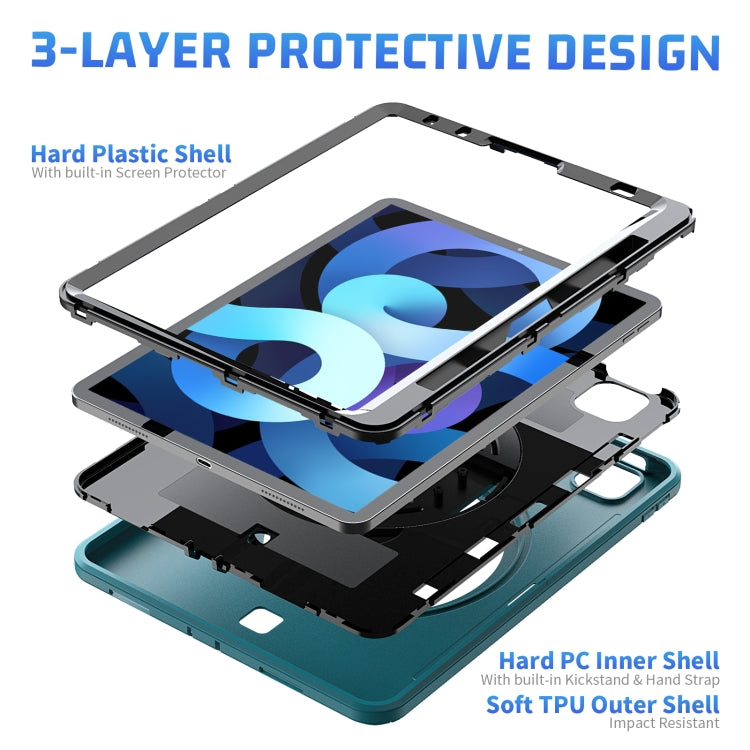 Shockproof TPU + PC Tablet Case with Holder & Pen Slot & Shoulder Strap For iPad iPad Air 2022 / 2020 10.9