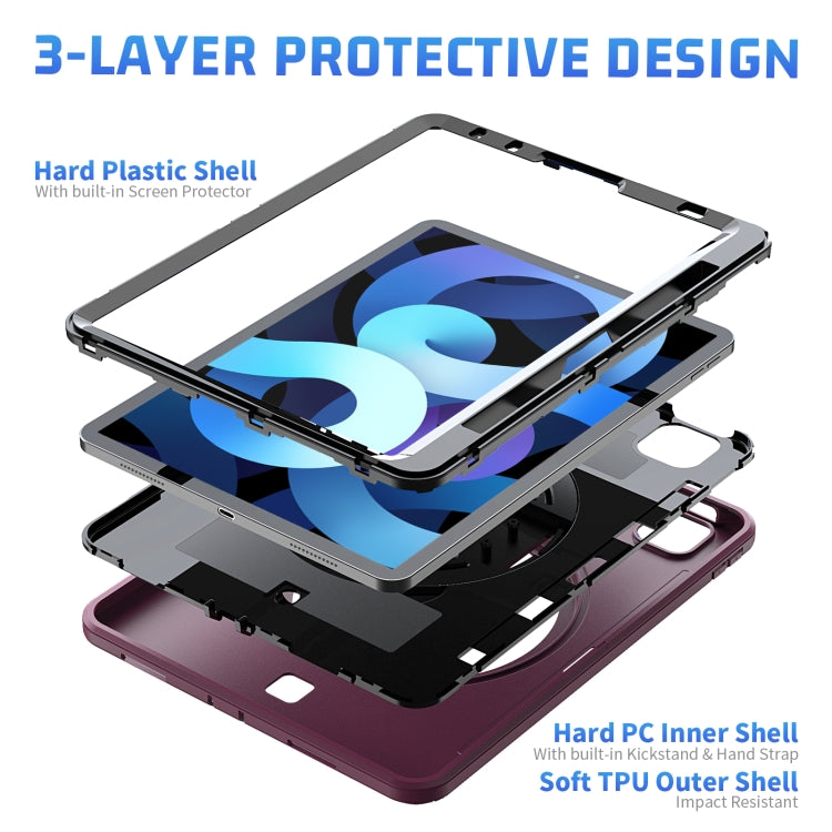 Shockproof TPU + PC Tablet Case with Holder & Pen Slot & Shoulder Strap For iPad iPad Air 2022 / 2020 10.9