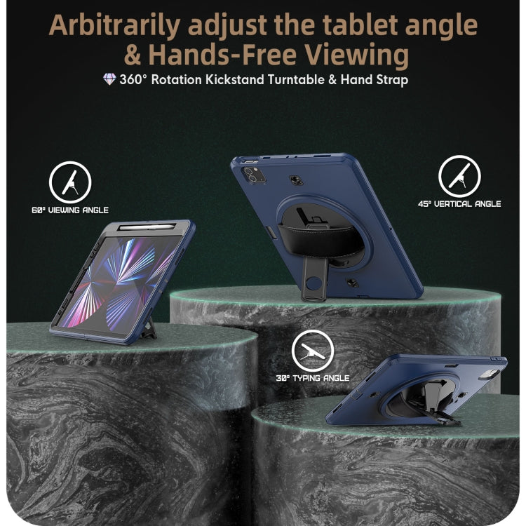 For iPad Pro 11 2022 / 2021 Shockproof TPU + PC Tablet Case with Holder & Pen Slot & Shoulder Strap