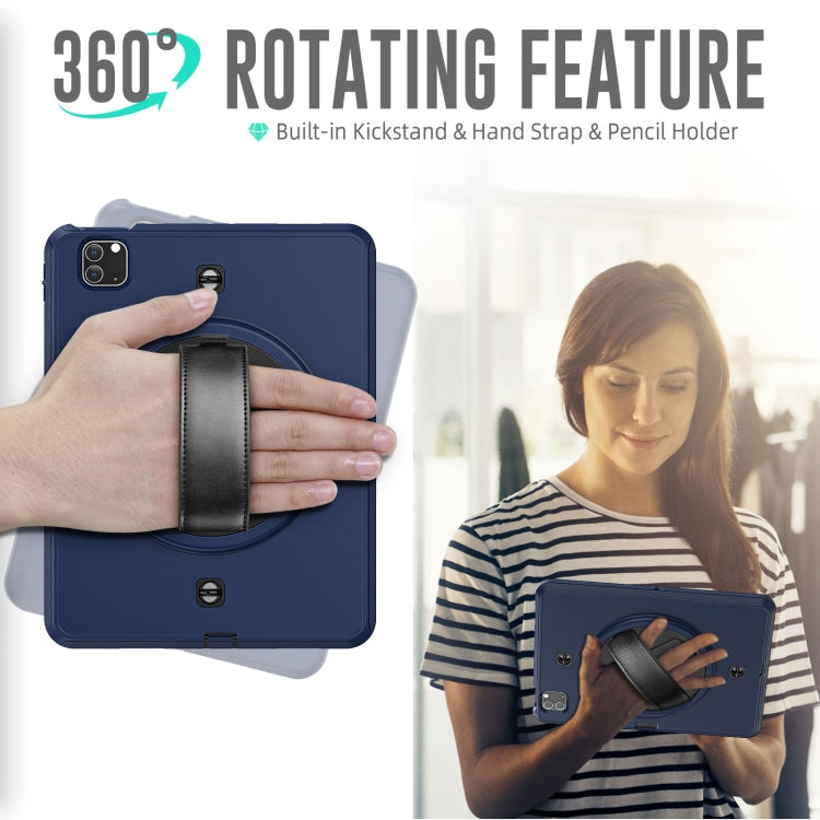 For iPad Pro 11 2022 / 2021 Shockproof TPU + PC Tablet Case with Holder & Pen Slot & Shoulder Strap