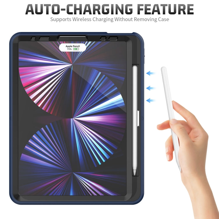 For iPad Pro 11 2022 / 2021 Shockproof TPU + PC Tablet Case with Holder & Pen Slot & Shoulder Strap