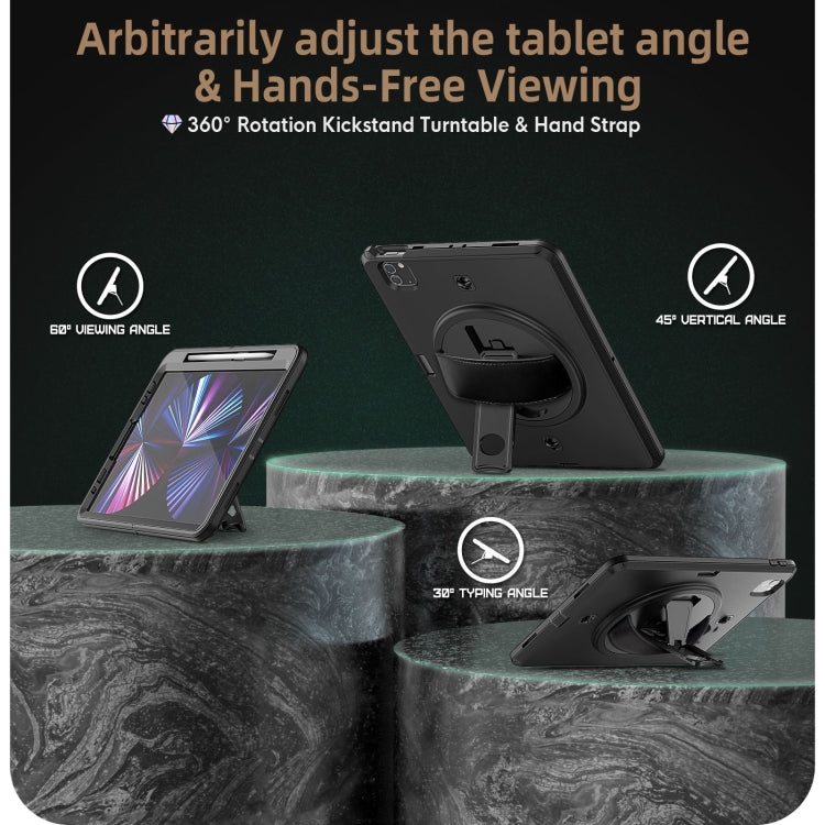 For iPad Pro 11 2022 / 2021 Shockproof TPU + PC Tablet Case with Holder & Pen Slot & Shoulder Strap