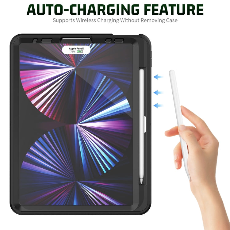 For iPad Pro 11 2022 / 2021 Shockproof TPU + PC Tablet Case with Holder & Pen Slot & Shoulder Strap