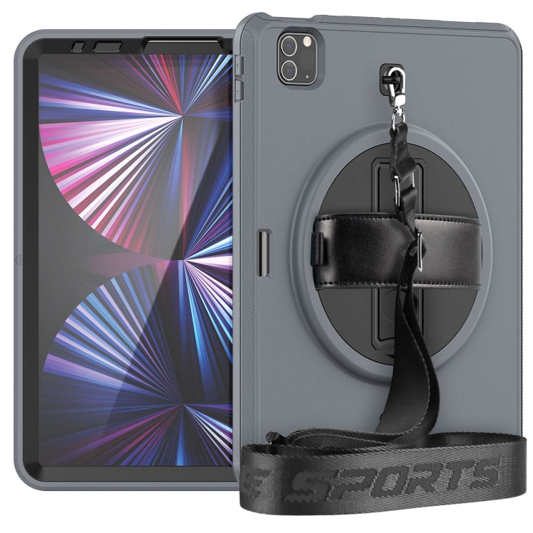 For iPad Pro 11 2022 / 2021 Shockproof TPU + PC Tablet Case with Holder & Pen Slot & Shoulder Strap