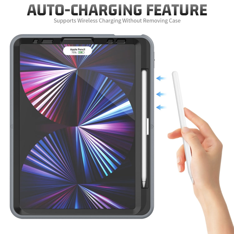 For iPad Pro 11 2022 / 2021 Shockproof TPU + PC Tablet Case with Holder & Pen Slot & Shoulder Strap