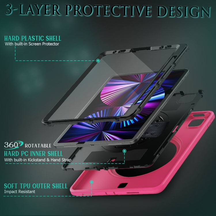 For iPad Pro 11 2022 / 2021 Shockproof TPU + PC Tablet Case with Holder & Pen Slot & Shoulder Strap