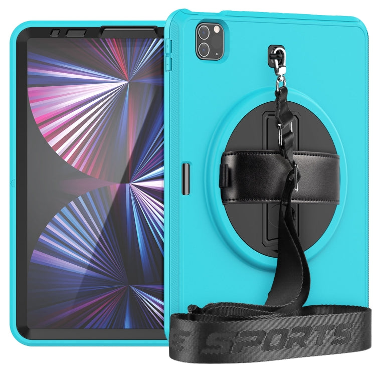 For iPad Pro 11 2022 / 2021 Shockproof TPU + PC Tablet Case with Holder & Pen Slot & Shoulder Strap