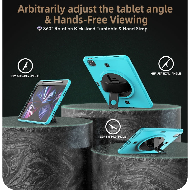 For iPad Pro 11 2022 / 2021 Shockproof TPU + PC Tablet Case with Holder & Pen Slot & Shoulder Strap