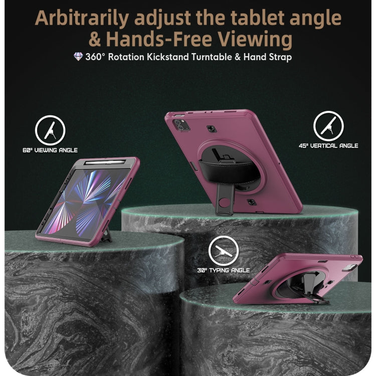 For iPad Pro 11 2022 / 2021 Shockproof TPU + PC Tablet Case with Holder & Pen Slot & Shoulder Strap