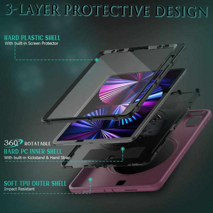 For iPad Pro 11 2022 / 2021 Shockproof TPU + PC Tablet Case with Holder & Pen Slot & Shoulder Strap