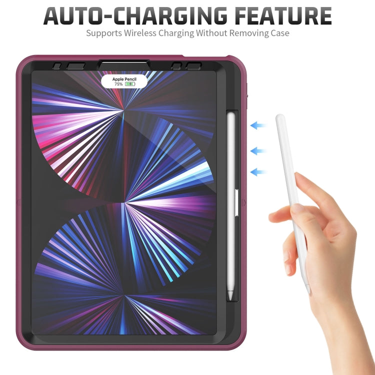 For iPad Pro 11 2022 / 2021 Shockproof TPU + PC Tablet Case with Holder & Pen Slot & Shoulder Strap