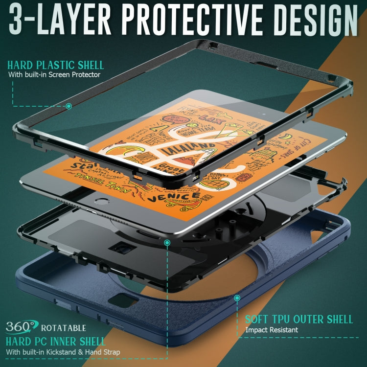 Shockproof TPU + PC Tablet Case with Holder & Pen Slot & Shoulder Strap For iPad mini 2019 / mini 4