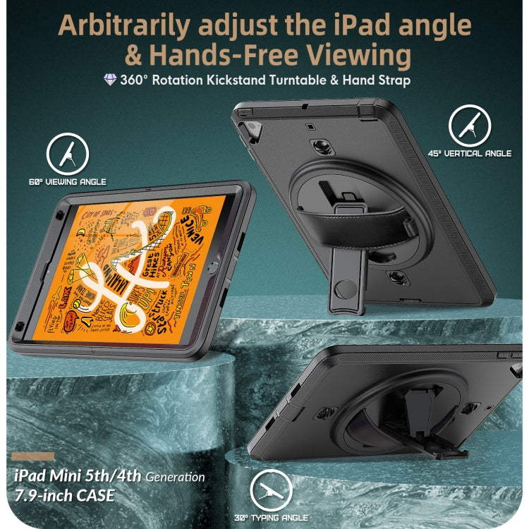 Shockproof TPU + PC Tablet Case with Holder & Pen Slot & Shoulder Strap For iPad mini 2019 / mini 4