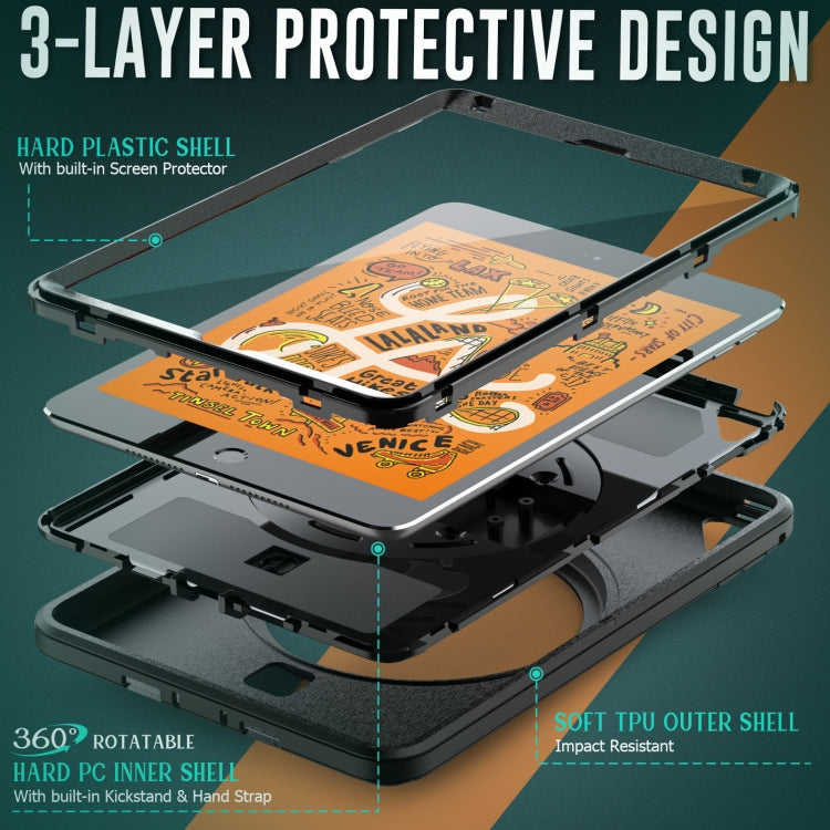 Shockproof TPU + PC Tablet Case with Holder & Pen Slot & Shoulder Strap For iPad mini 2019 / mini 4
