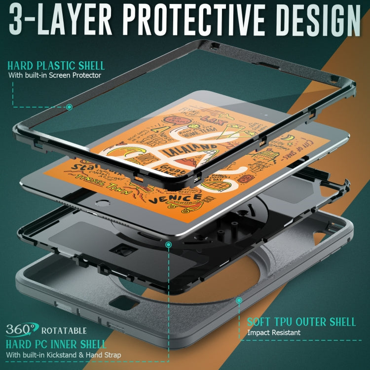 Shockproof TPU + PC Tablet Case with Holder & Pen Slot & Shoulder Strap For iPad mini 2019 / mini 4