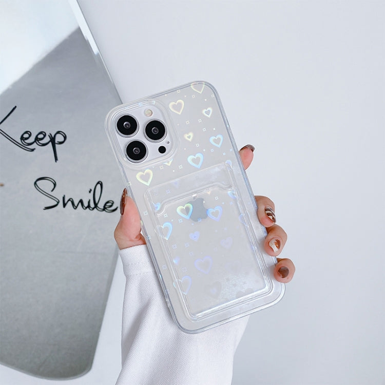 For iPhone 13 Laser Love-heart TPU Phone Case