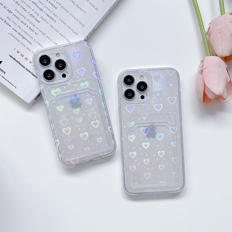 For iPhone 13 Pro Max Laser Love-heart TPU Phone Case