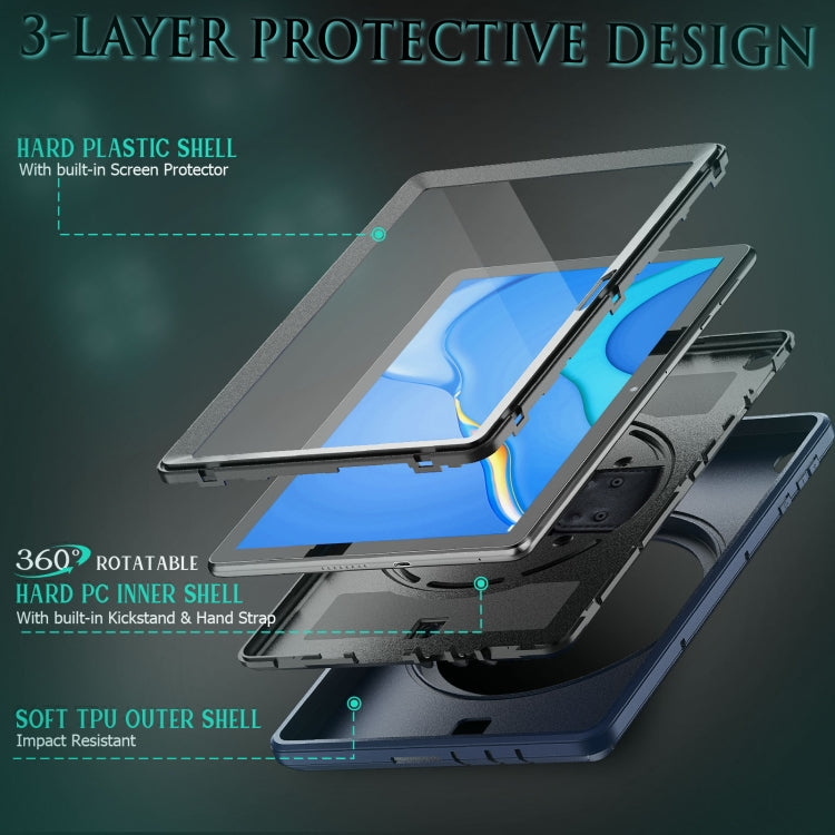 For Huawei Matepad T 10 / T 10S Shockproof TPU + PC Tablet Case with Holder & Pen Slot & Shoulder Strap