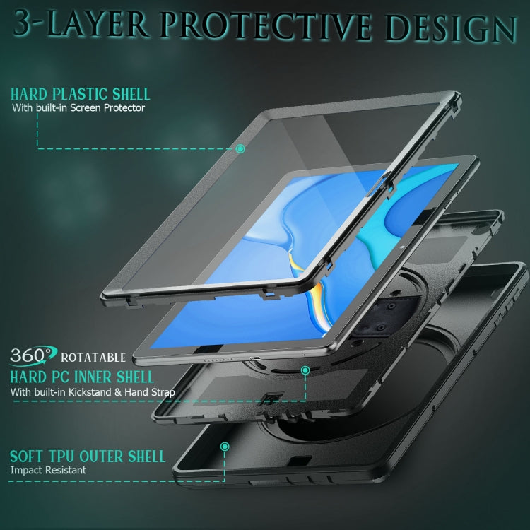 For Huawei Matepad T 10 / T 10S Shockproof TPU + PC Tablet Case with Holder & Pen Slot & Shoulder Strap