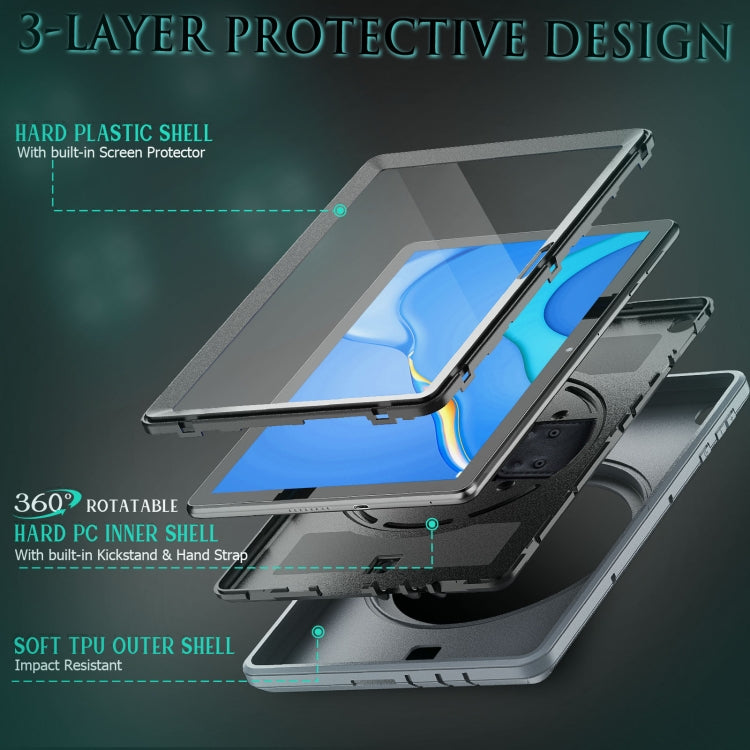 For Huawei Matepad T 10 / T 10S Shockproof TPU + PC Tablet Case with Holder & Pen Slot & Shoulder Strap