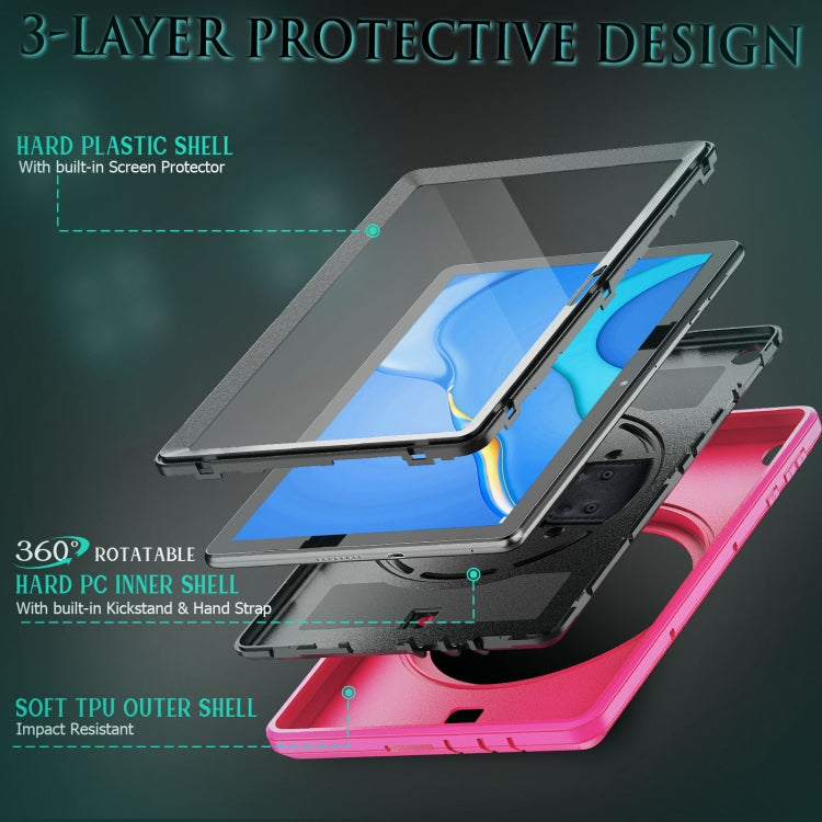 For Huawei Matepad T 10 / T 10S Shockproof TPU + PC Tablet Case with Holder & Pen Slot & Shoulder Strap