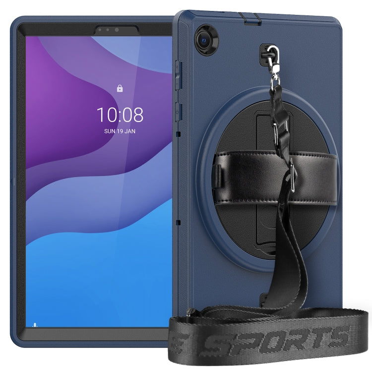 For Lenovo Tab M10 Plus X606F Shockproof TPU + PC Tablet Case with Holder & Pen Slot & Shoulder Strap